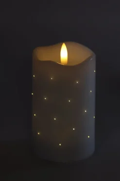 LED Lys Plast Hvid m. Timer (7,5 x 12,5cm)