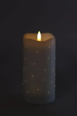 LED Lys Plast Hvid m. Timer (7,5 x 15cm)