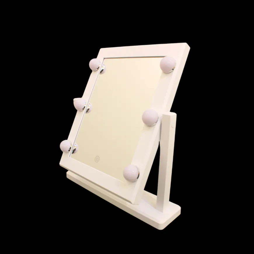 LED Spejl på vipperstand, 28x35,5cmBruger 4 x AA Batteri