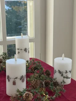 LED Vokslys 3 stk. Juleguirlande m. Fjernbetjening