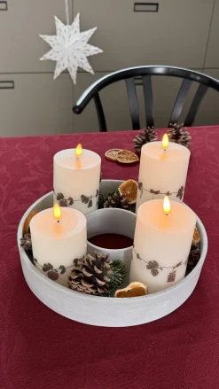 LED Vokslys 3 stk. Juleguirlande m. Fjernbetjening