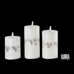 LED Vokslys 3 stk. Juleguirlande m. Fjernbetjening