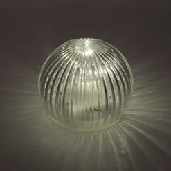 Lille Glas Kugle m. LED (10x7,5cm)