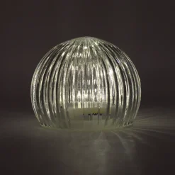 Lille Glas Kugle m. LED (10x7,5cm)