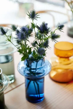 Lyngby Tube Vase (H:25cm). Dark Blue