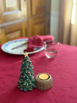Lysholder Juletræ m. Pynt Polyresin Grøn (15cm)