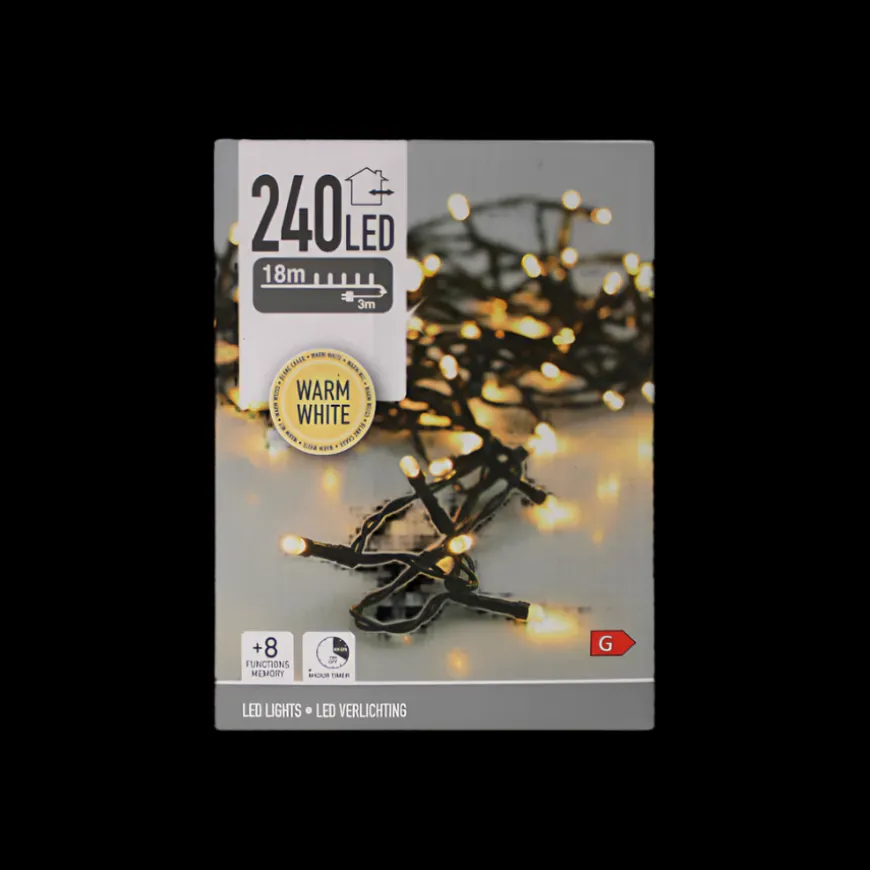 Lyskæde 240 LED Varm Hvid Udendørs (18 m)