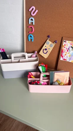 Opbevaringsboks med håndtag og flere rum, ass fv.