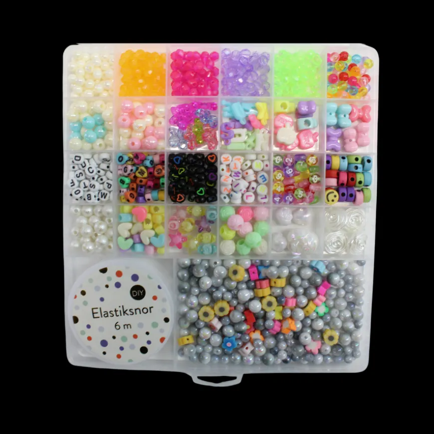 Perler i æske m/25 rum