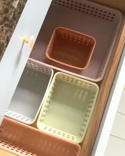 Plastik kurv 2/pk - Ekstra Mini, Terracotta 13,7 x 11cm