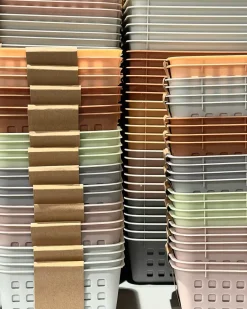 Plastik kurv 2/pk - Ekstra Mini, Terracotta 13,7 x 11cm