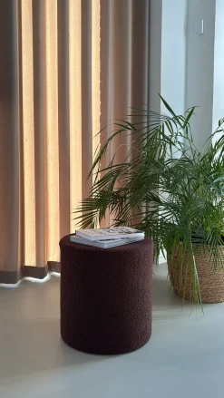 Puf. (Ø36xH:39cm) Brun