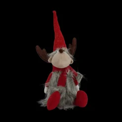 Rensdyr BAZE Rød og Grå (18x15x45cm)