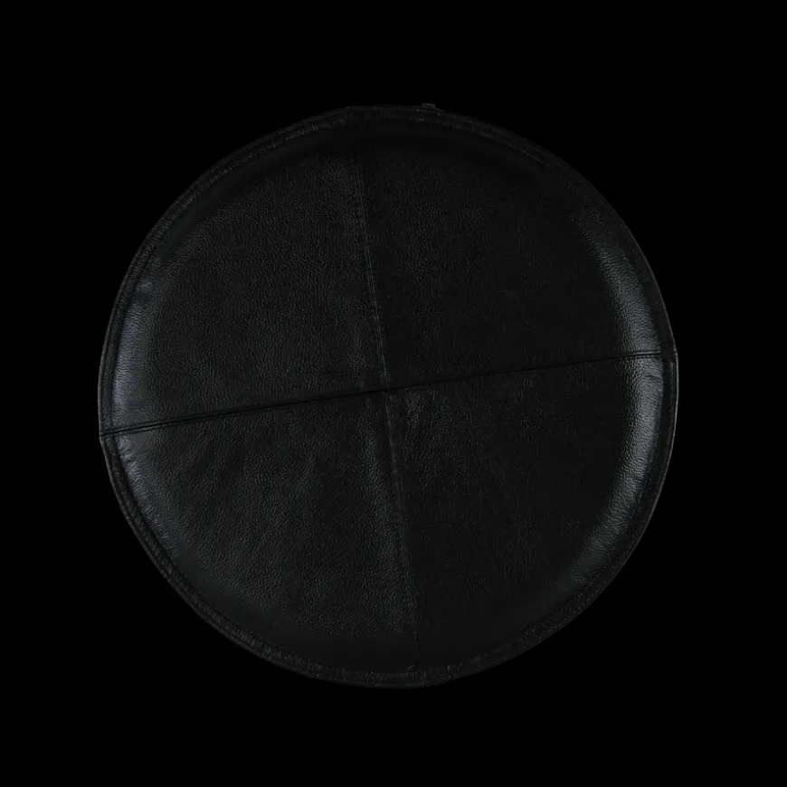 Rund Skindpude. Sort