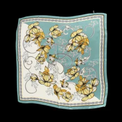 Satin tørklæde (70x70cm) Blomster