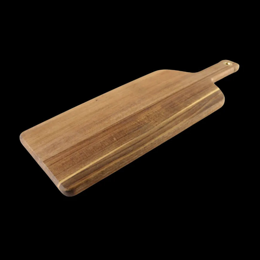 Skærebræt i Flaskeform m 2 osteknive( 45x15,6x1,5cm)