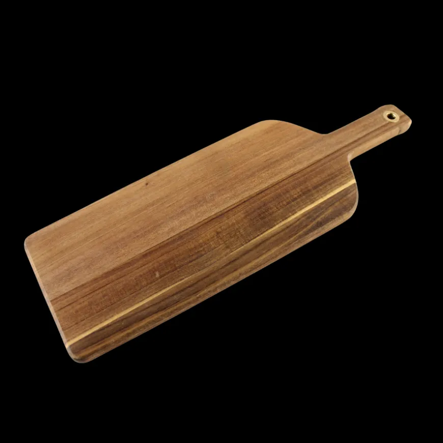 Skærebræt i Flaskeform m 2 osteknive( 45x15,6x1,5cm)