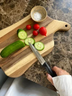 Skærebræt m. Jutestrop ( Ø39x24x1,8cm).