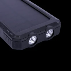 Solar Powerbank 10.000 mah, m. Lommelygte og Kompas