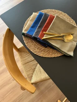 Stofserviet ( 40x40cm). Kavee m. Blå Kant