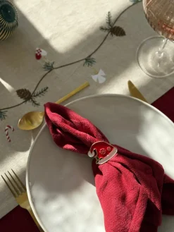 Stofserviet i Jacquard METTE (40x40cm) Kirsebær Rød