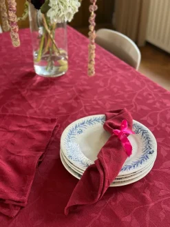 Stofserviet i Jacquard METTE (40x40cm) Kirsebær Rød
