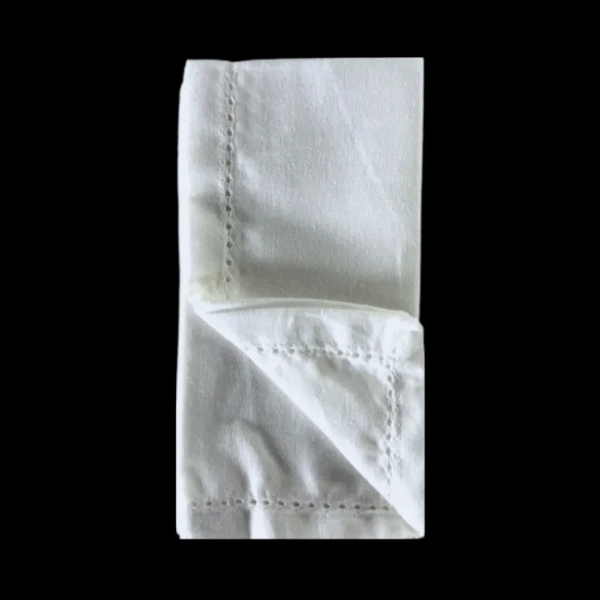 Stofserviet m. Hulsøm (40x40cm) Hvid