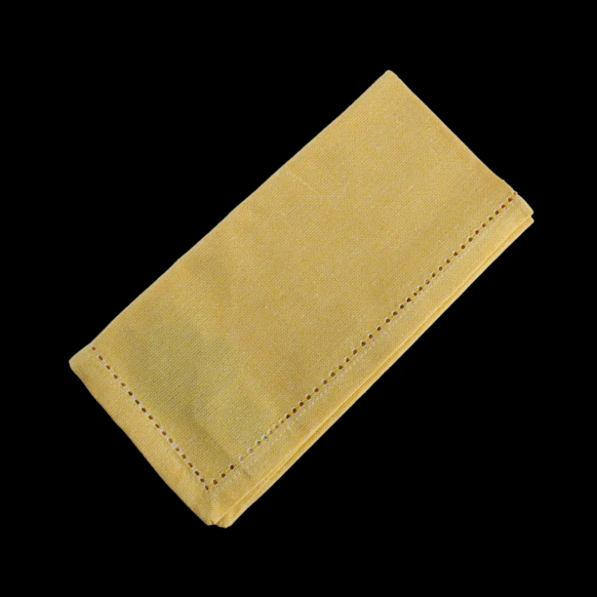 Stofserviet m.hulsøm, 45x45cm, 100% bomuld, gul