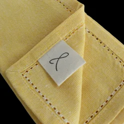 Stofserviet m.hulsøm, 45x45cm, 100% bomuld, gul
