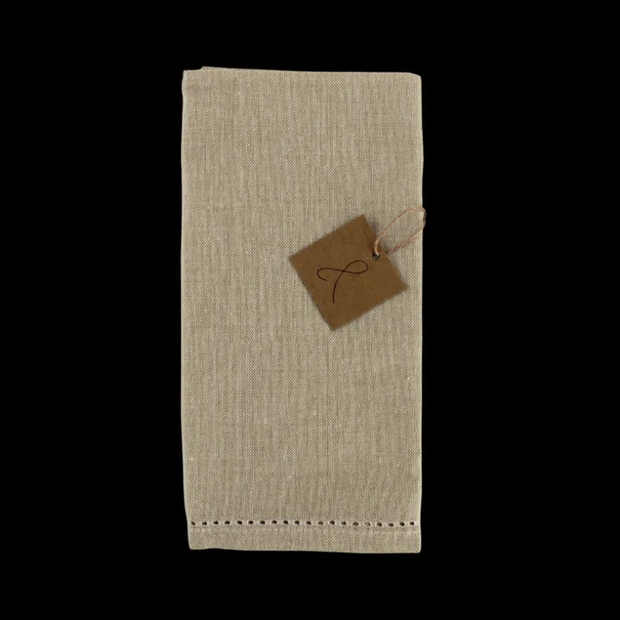 Stofserviet m.hulsøm, 45x45cm, 100% bomuld, beige