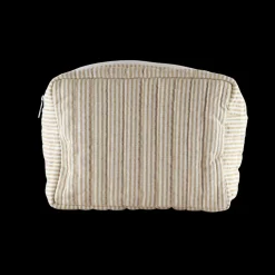 Toilettasker m Beige og Brun Stribe EASON ( 27x10x20cm) Stor