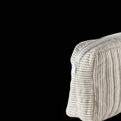 Toilettasker m Beige og Brun Stribe EASON ( 27x10x20cm) Stor