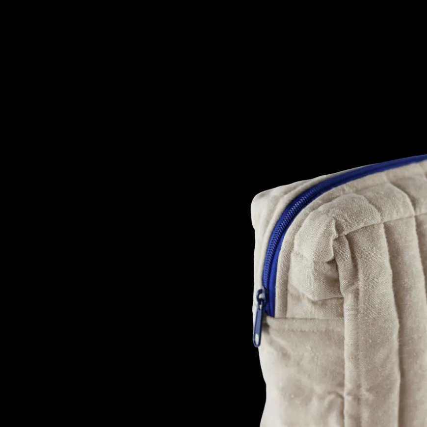 Toilettasker m Beige og Camel Stribe EASON ( 27x10x20cm) Stor