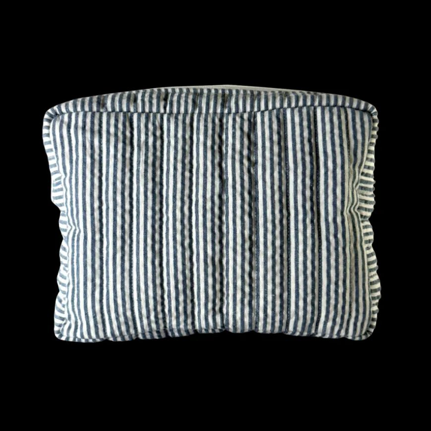 Toilettasker m Beige og Grå Stribe EASON ( 27x10x20cm) Stor