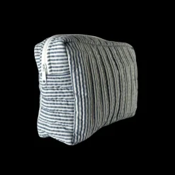 Toilettasker m Beige og Grå Stribe EASON ( 27x10x20cm) Stor