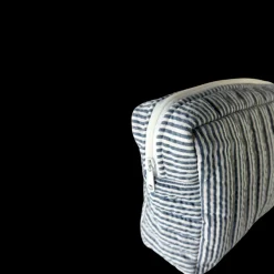 Toilettasker m Beige og Grå Stribe EASON ( 27x10x20cm) Stor