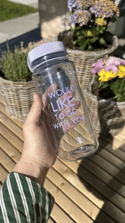 Vandflaske "Would like to go with you" (750ml) Lilla