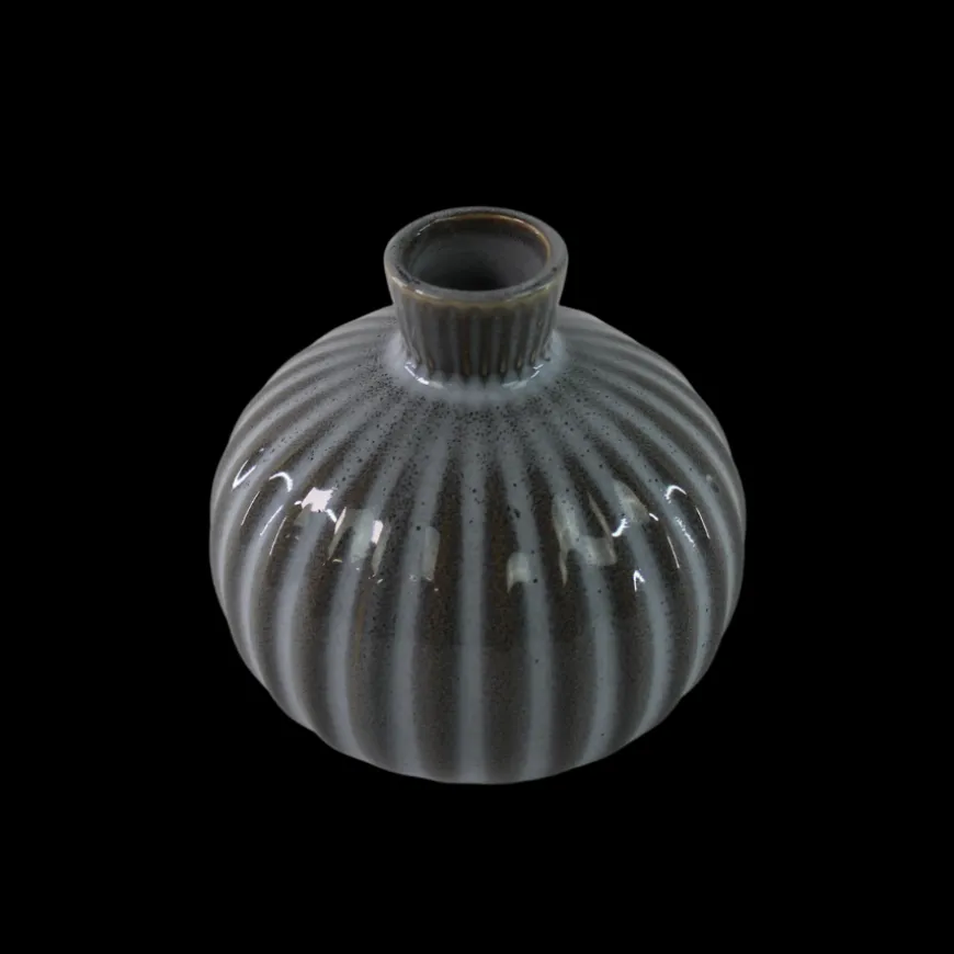 Vase EVALD (11x11x11cm) Lyseblå/Grå