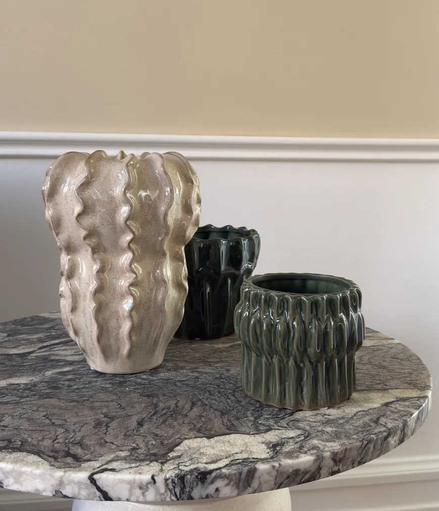 Vase FLORIDA (18,5x17,8x24,7 cm) Beige