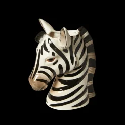 Vase Zebra Stentøj Sort/Hvid (19,6x16x23,6cm)