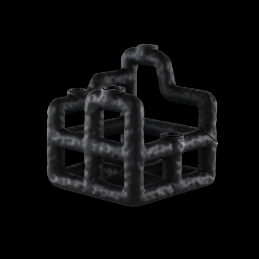 Villa - Lysestage Lyng Sort Polyresin (21 x 23 cm)