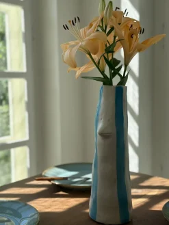 Villa Collection - Vase Whimsy Blå Stentøj (34cm)