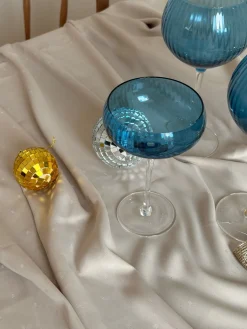 Vinglas AISYA Blå m. Transparent Stilk